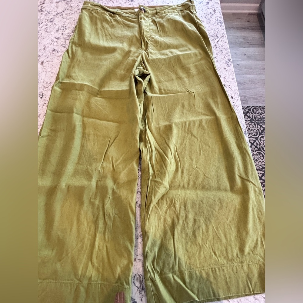 Maeve Green Wide Leg Pants 33